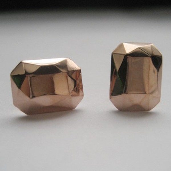 Modern Rock Pink Emerald studs