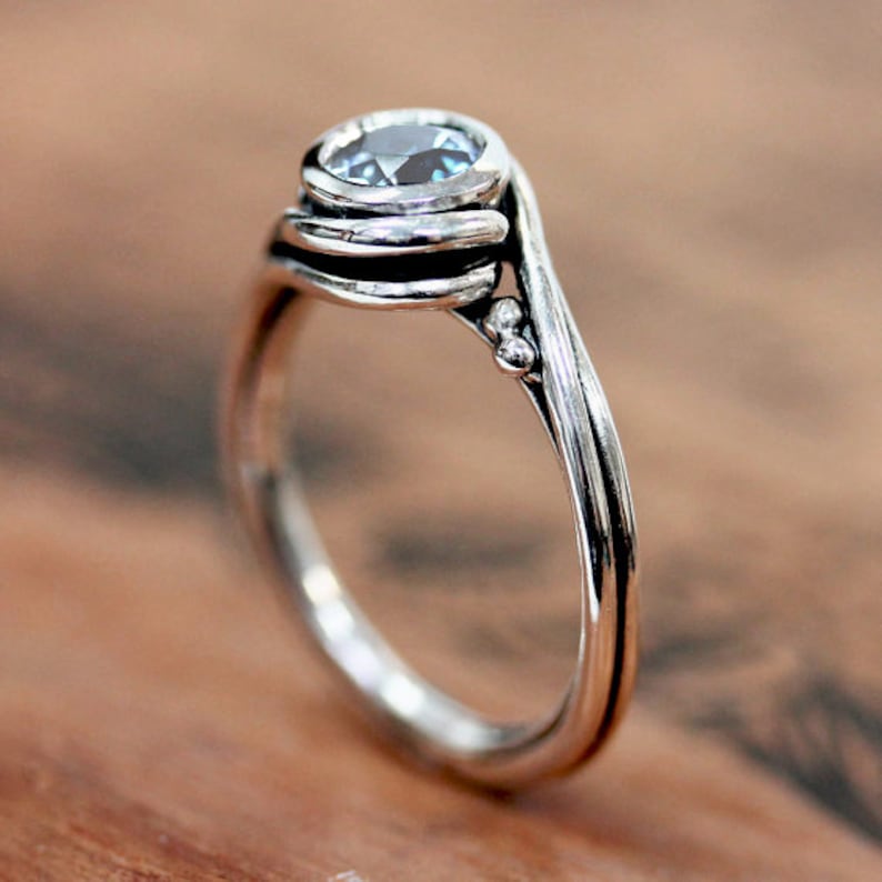 Moonstone ring sterling silver moonstone engagement ring | Etsy