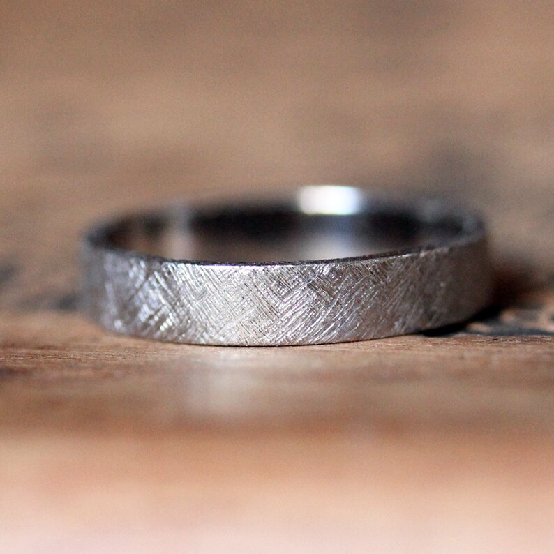 Palladium Wedding Band Mens Palladium Ring Modern Wedding | Etsy