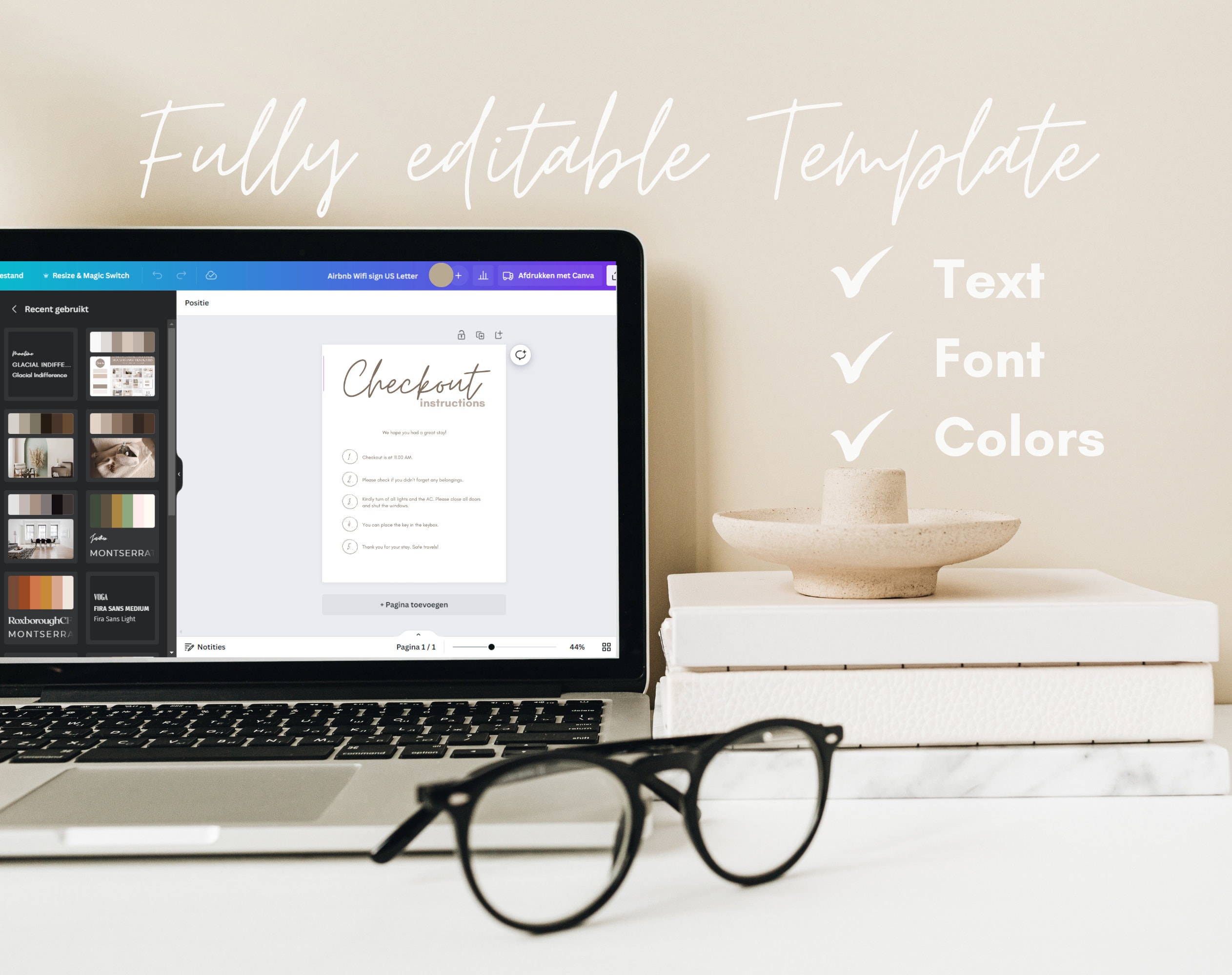 Checkout Instructions Sign Template Airbnb Guest and Host Holiday