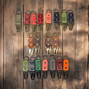Handmade Leather Keyfob with Hook