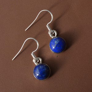 Lapis Edelstein 925 Sterling Silber Ohrringe: Handgemachter Schmuck mit Blauem Stein