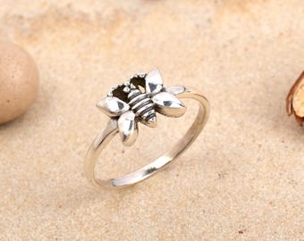 Bienenring aus Sterlingsilber: Boho Honeybee Naturschmuck