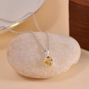 Silver Pendant, Raw Citrine, Handmade Woman Pendant with Citrine, Natural Gemstone, Anniversary Pendant Perfect Gift For Her