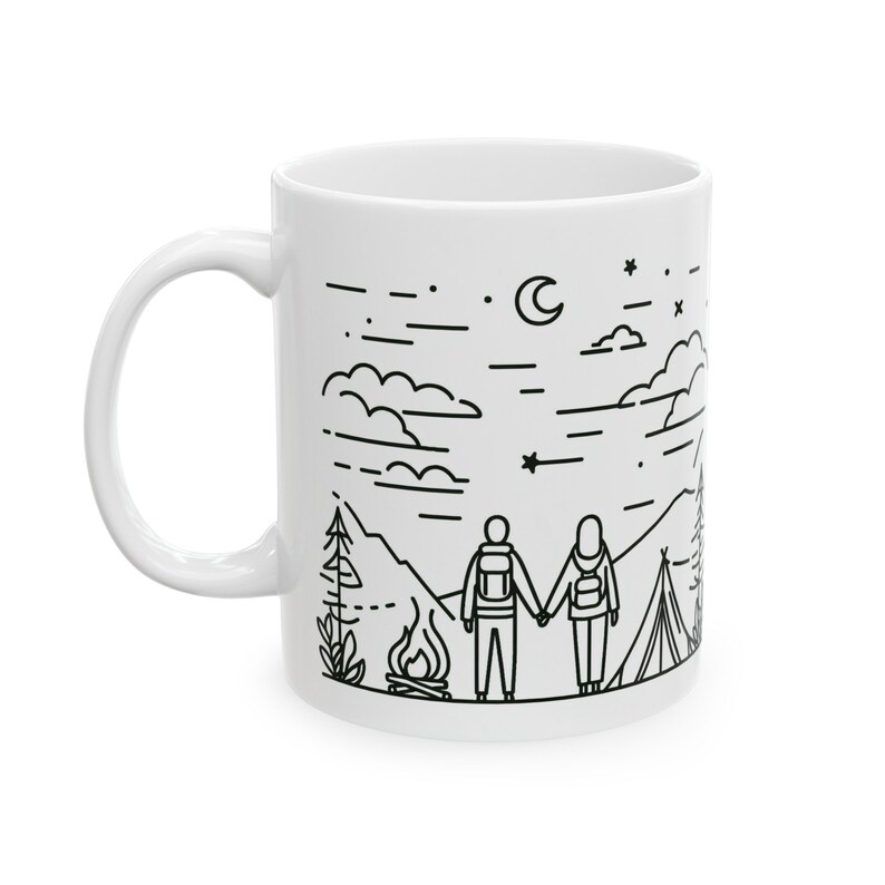 Camping Mug Camp more, worry less. Ceramic Mug, 11oz, 15oz zdjęcie 4