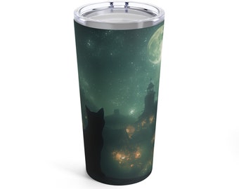 Black Cat Halloween Tumbler 20oz