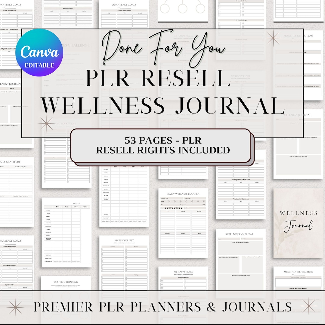 PLR Resell Wellness Journal PLR Digital Product Mindfulness Journal ...