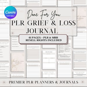 PLR Grief and Loss Journal, PLR Digital Products, Therapy resources, parenting resources, death coping skills, social emotional learning