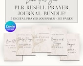 Prayer Journal Bundle for KDP Interior Editable Canva Template and Printable Journal, PLR Resell Bible Study Journal Prayer Digital Planner