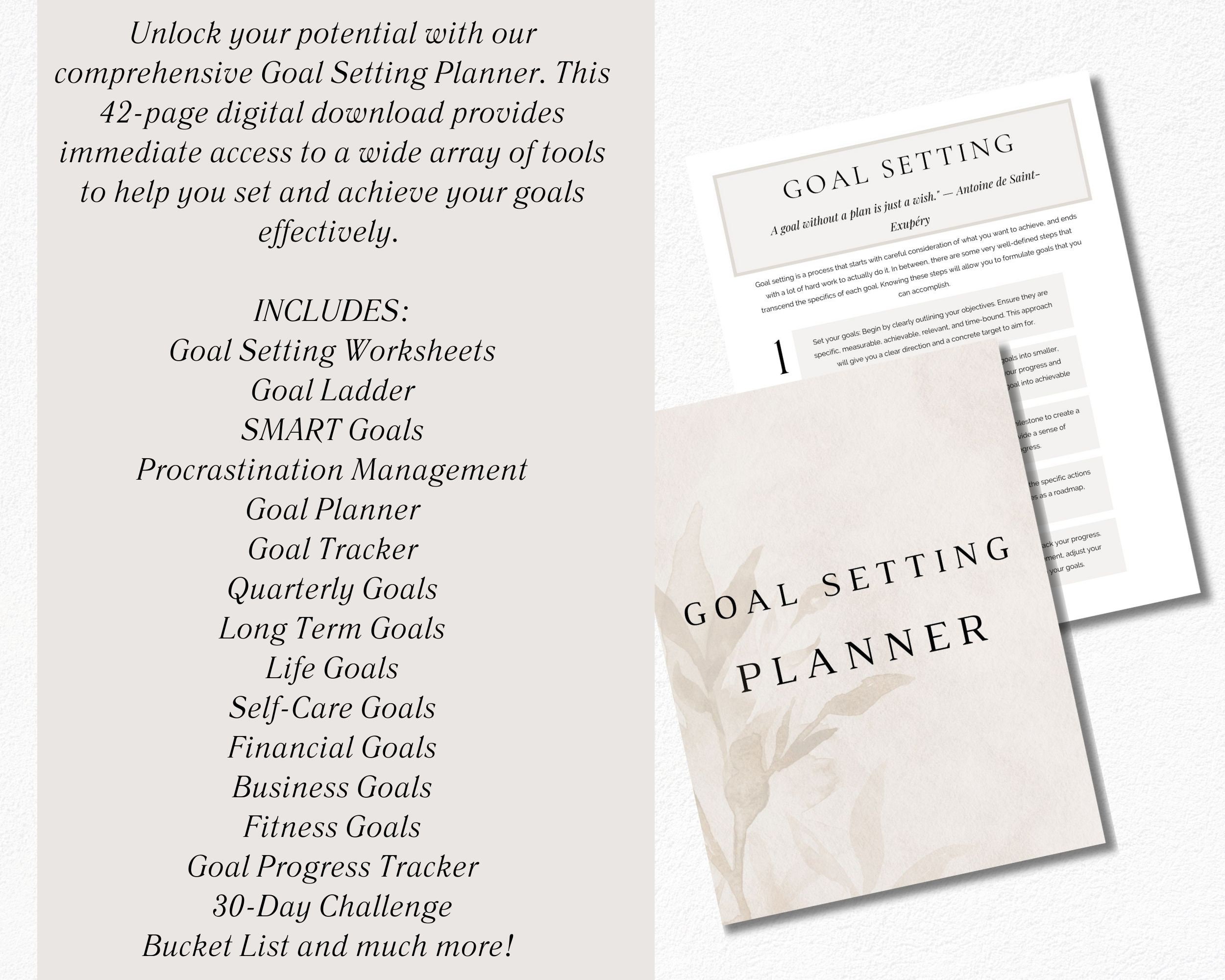 PLR Resell Goal Setting Planner Canva Template,smart Goals,productivity ...