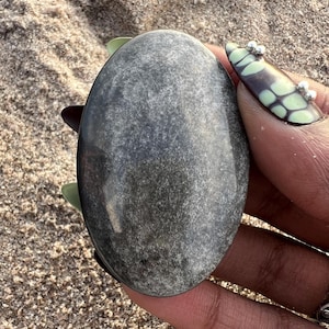 Silver Sheen Obsidian Palm Stone - Root Chakra
