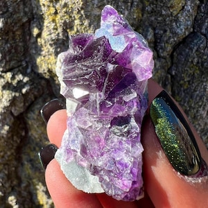Vibrant Purple Cubic Fluorite Specimen - Third Eye Chakra