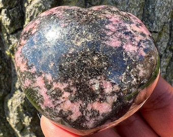 Rhodonite Puffy Heart - Heart Chakra