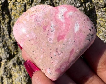 Peruvian Rhodonite Puffy Heart - Peru - Heart Chakra