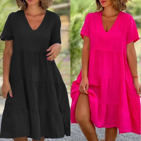 dress cocktail short Bridesmay Dresses for Women 2024 Wedding Guest Midi with Full Size Button Up WEDDING PARTY DRESS Størrelse:46 (UK18)