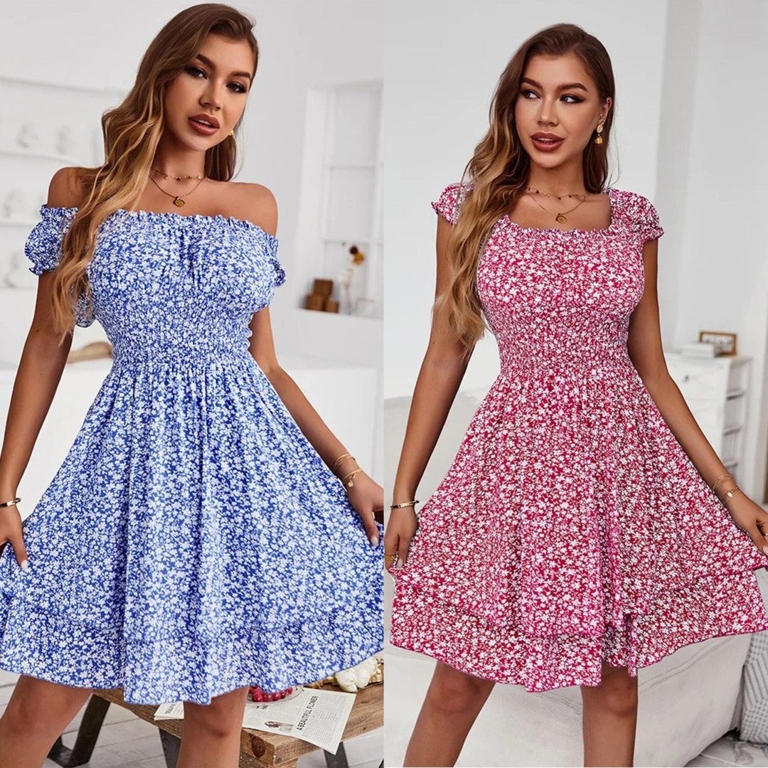 Sunlit Grid Cotton Boho Collar Dress