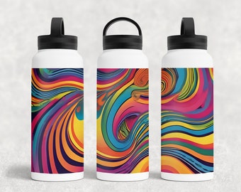 Personalisierte gemusterte Trinkflasche / personalisierte Wasserflasche / Wasserflasche / Trinkflasche / Lehrergeschenk / Weihnachtsgeschenk