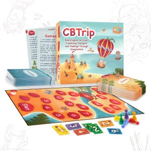 Therapy Kids Board Game, Therapy Art Gift for kids, Psychology School Counsellor, Mental Health Conversation, Coping Skills, Emotion cards,