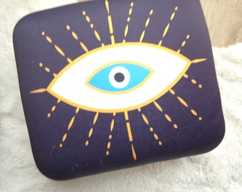 Clutch bag with evil eye print, eccentric clutch bag, present for a companion, gifts for her, bridesmaid, everyday bag
