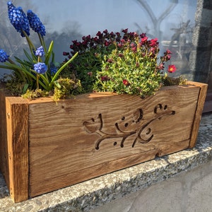 Blumekasten HOLZ Holzkasten , rustikale Holzkiste Pflanzkasten Holzkiste für Garten, Terrasse und Balkon • Balkonkasten für Blumen
