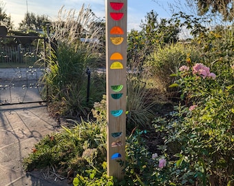Garden, garden stake, garden decoration, wooden stele, personalized birthday gift, gardener's gift, gift idea, garden lover, rainbow