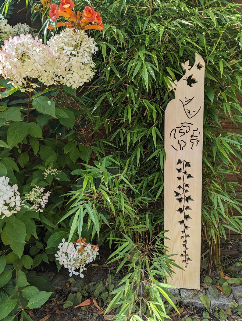 Wooden Stele Garden Sculpture Large WOOD Wooden Sculpture Garden