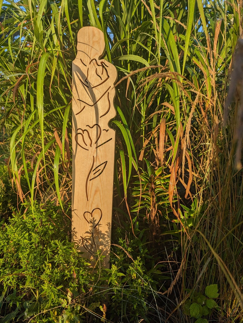 Wooden Stele Garden Sculpture Large WOOD Wooden Sculpture Garden