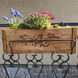 rustikale Blumenkasten HOLZ , personalisierte Pflanzkübel für Kräuter, Kräuterkiste  Pflanzkasten für draußen