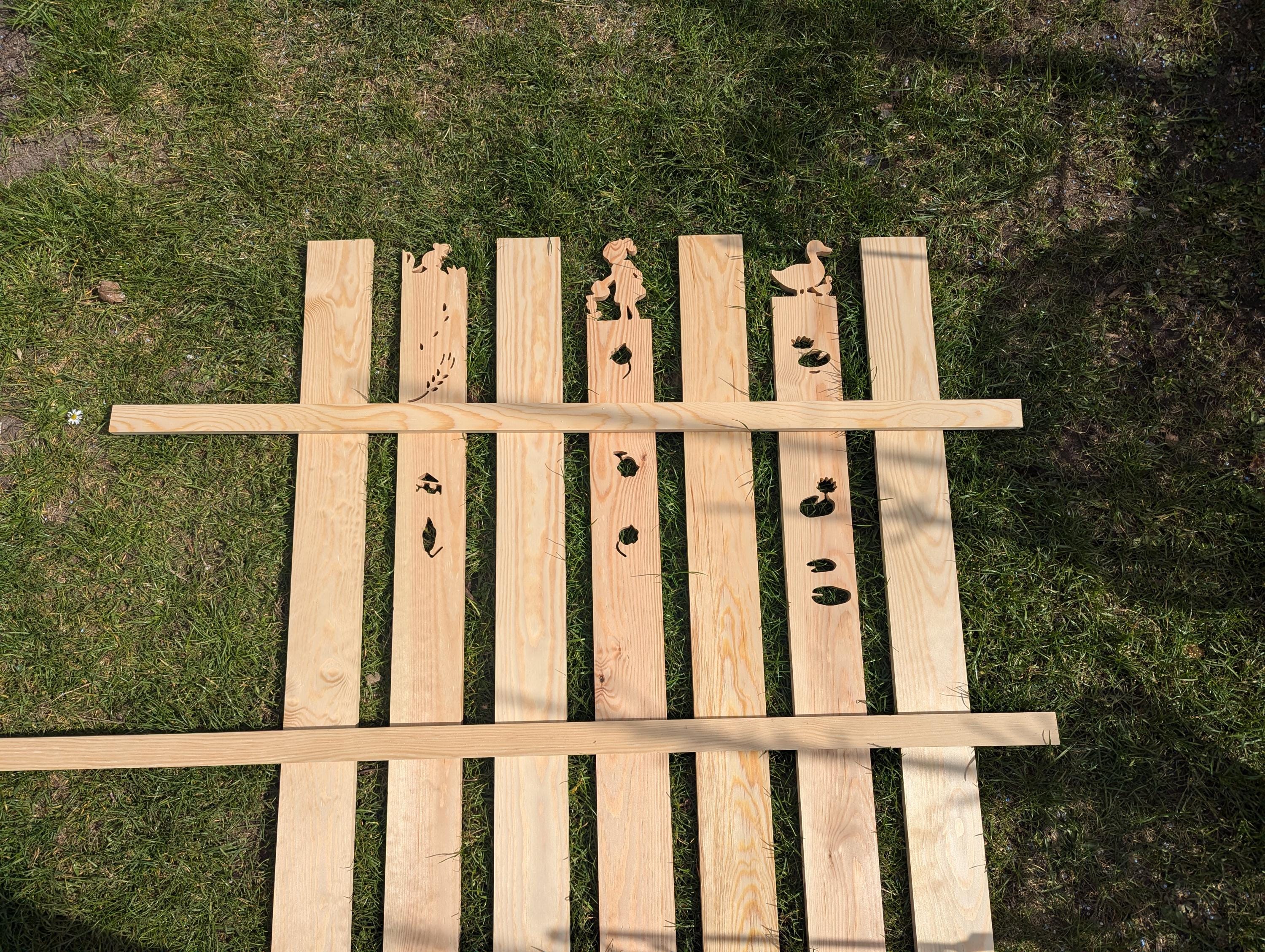 Steccato 110x48 Bordura in Legno da Giardino per Recinzione Staccionata Recinto