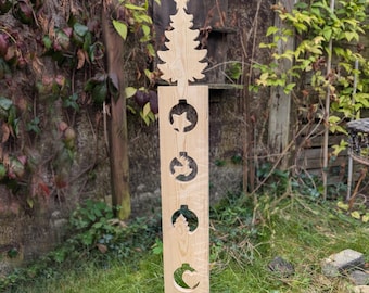 Christmas tree garden stake – wooden slat with fir XXL Christmas tree motif for Christmas decoration on the terrace and in the garden
