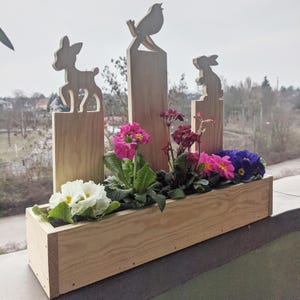 Blumenkasten aus Holz Balkonkasten - Pflanzkasten für Fensterbank, Terrasse oder Balkon als personalisierte Geschenk