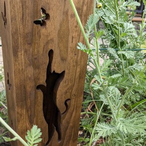 gartendeko beleuchtung solar katze