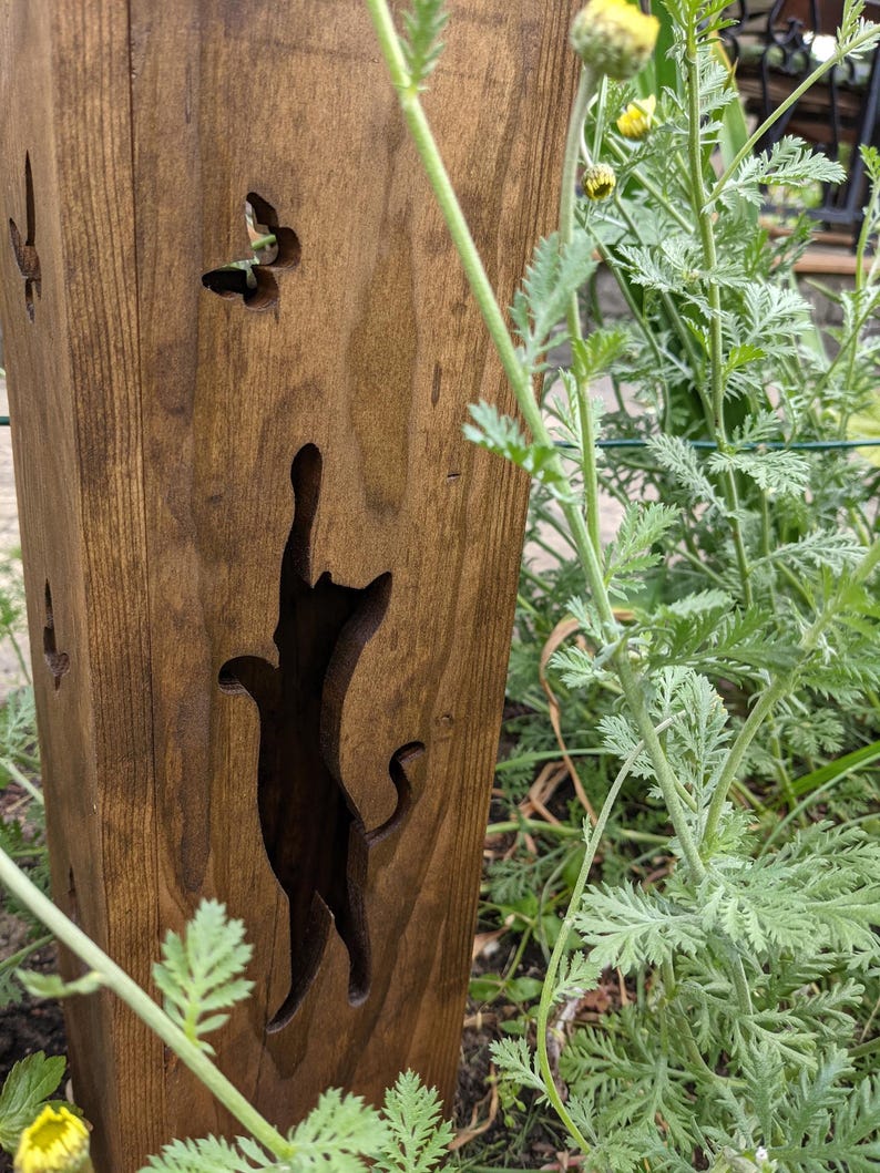 gartendeko beleuchtung solar katze