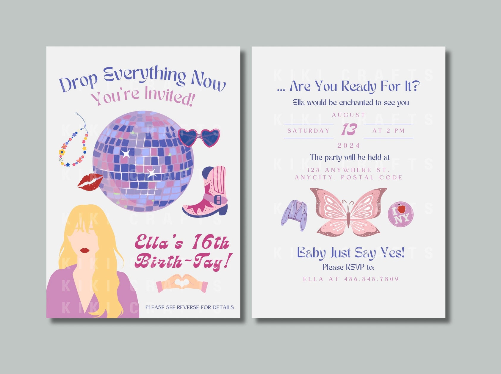 Taylor Swift Birthday Party Invitation - Etsy
