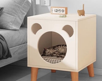 Katzenbett Nachtschrank, Katerversteck, Bett für Katze, Entspannung für Kater