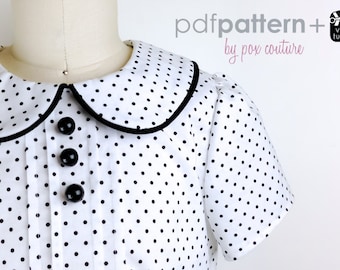 Skylar Tuck Blouse - PDF PATTERN, Video Tutorial, and Instructions 2T-6