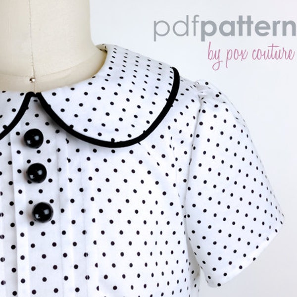 Skylar Tuck Blouse - PDF PATTERN, Video Tutorial, and Instructions 2T-6