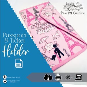 Passport & Ticket Holder Sewing Pattern PDF | Travel Wallet Sewing Tutorial | DIY Fabric Passport Organizer Pattern