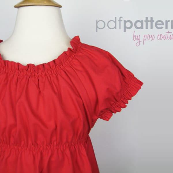 Peasant Dress - PDF PATTERN and Instructions 18m-6T