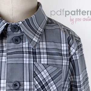 Kids LONG SLEEVE Shirt PDF Pattern and Instructions 18m-6 image 1