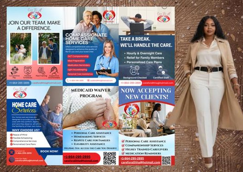 Editable Home Care Flyer Bundle, Senior Care Marketing Kit, Canva ...