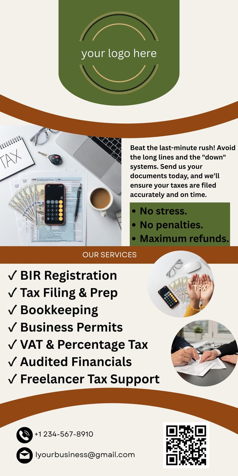 Editable Tax Season Banner Template | Professional Accounting Roll-up ...