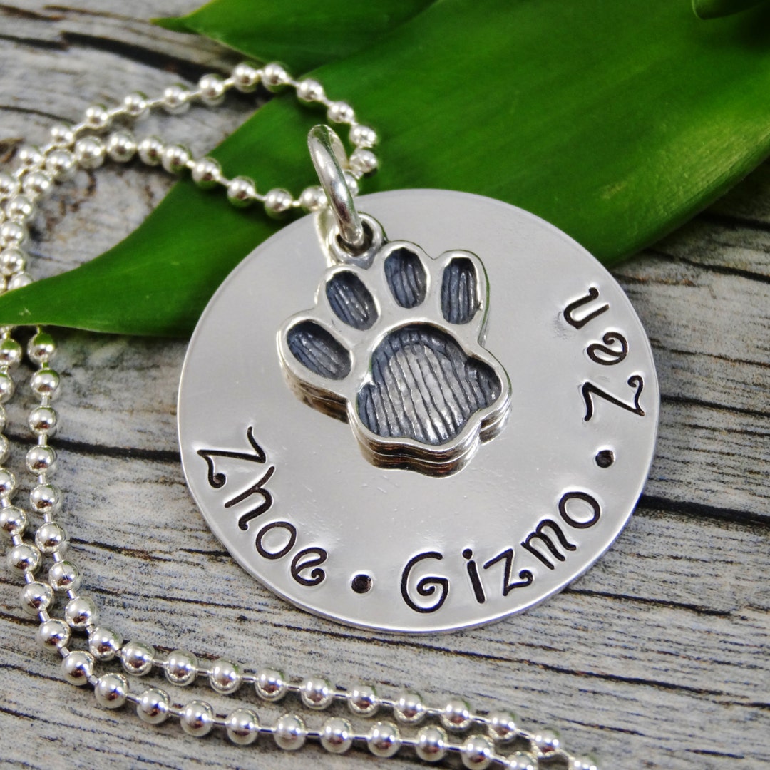 Mom Necklace for Pet Owner Hand Stamped Jewelry Pet - Etsy