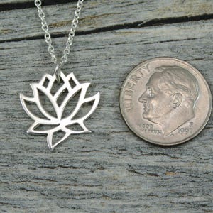Bobauna Stainless Steel Lotus Flower Necklace – Inspirational Yoga Jewelry, Gift For Her, 18" Snake Chain