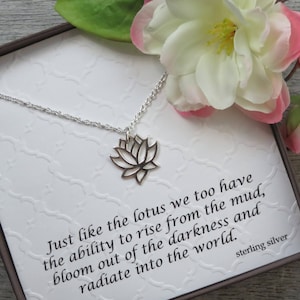 Lotus Necklace - Sterling Silver - Inspirational Jewelry - Lotus Flower Necklace - Spiritual Jewelry - Buddhist - Flower Necklace - Yoga