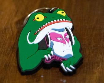 Kabuki Frog PVC Keychain – Your Lucky Charm with Japanese Vibes