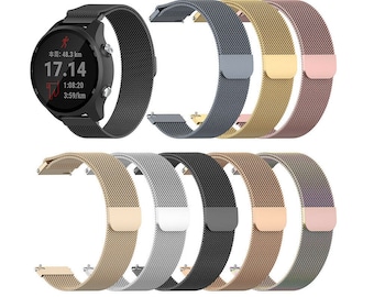 Watch Strap For Garmin Forerunner 245/645/955/55 Vivoactive/Venu Steel Milanese Band Unisex