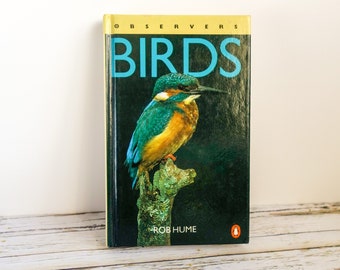 Observer's Birds, Vintage Book with Colour Ornithology Illustrations, British Nature Guide