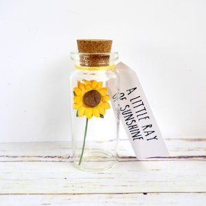 A little ray of sunshine: sunflower positivity gift, supportive message for friend, mental health / thinking of you. image 1