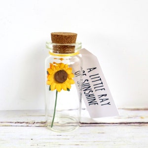 A little ray of sunshine: sunflower positivity gift, supportive message for friend, mental health / thinking of you. image 6